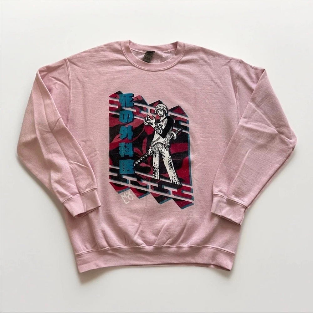 Pink Graphic Crewneck Sweatshirt Mens Medium Anime Streetwear
Pullover